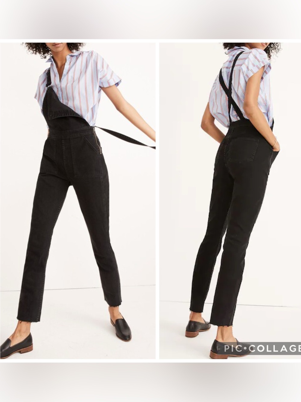 Madewell Skinny Overalls Lunar Wash Black Denim Size Medium Retail $148